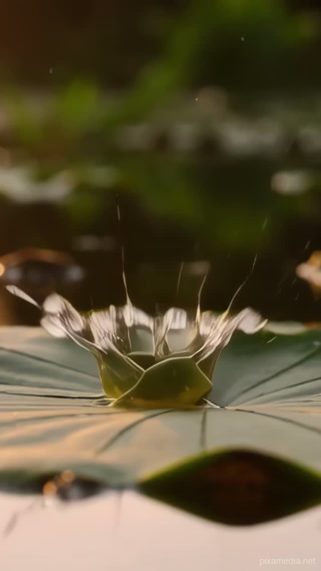 Droplet Crown on Emerald Lotus - Water & Liquid AI stock